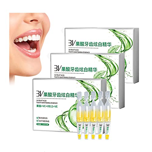 TLOPA Ampolla dentífrico, TLOPA Ampolla Dental Suero Dental, Ampolla Esencia Dental, Gel Blanqueador Dental, Esencia Desechable de Blanqueamiento Dental de Ácido de Frutas 3V, Eliminación de Tártaro y
