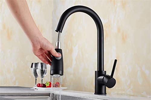 Robinet de cuisine douchette extractible mitigeur noir moderne