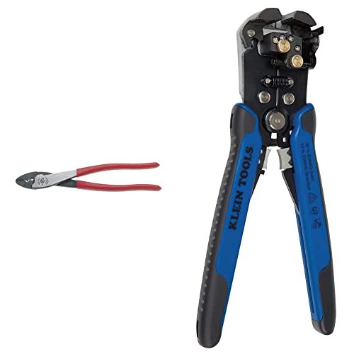 Klein Tools 1005 Cutting / Crimping Tool for 10-22 AWG Terminals and Connectors & 11061 Wire Stripper / Wire Cutter for Solid and Stranded AWG Wire, Heavy Duty Kleins are Self Adjusting