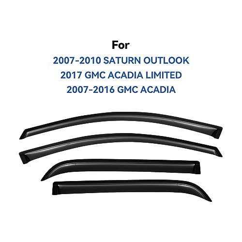 Image of Window Visors Rain Guards Shield for 2007-2016 GMC Acadia, Out-Channel Window Vent Wind Deflectors Visors Shades for 2007-2010 Saturn Outlook 2017 Acadia Limited