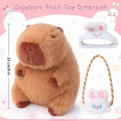 Emoincapybaraplushbabyeasterbasketstuffers9incheasterbunnycapybarastuffedanimalswearingwhitebunnyhatandbaghuggingtoysoftcapybaraplushiedolleastergifttoy Urban Country Home Decor Emoin capybara plush baby easter basket stuffers 9 inch easter bunny capybara stuffed animals wearing white bunny hat and bag hugging toy soft capybara plushie doll easter gift toy urban country home decor