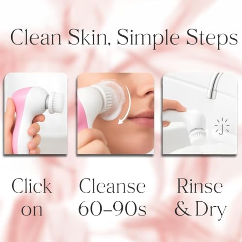 Image of 5-in-1 Electric Facial Cleansing Brush & Massager Kit, Waterproof Face Scrubber System with 5 Brush for Gentle Exfoliation and Deep Scrubbing (Multicolor)
