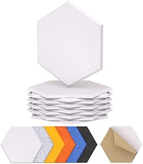 12-pak sześciokątnych paneli akustycznych, TONOR 30x26x1cm wysokiej gęstości paneli dźwiękoszczelnych do ścian, tłumienie dźwięku Izolacja Pianka Panel, pochłaniająca dźwięk