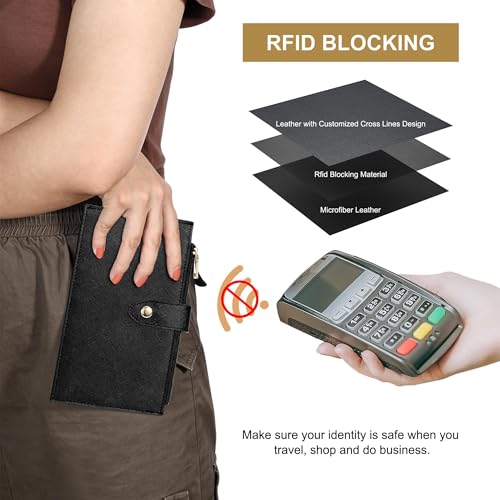 Image of Travelambo RFID Wallet Women Large Size Bifold Multi Card Wallet Case with Zipper Pocke Credit Card Holder for Women
