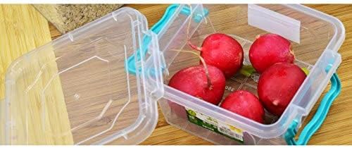 Clip Lock Handle Plastic Clear Storage Food Box Container Large BPA Free - fridge, freezer, dishwasher and microwave safe (RECT 2.5 L)