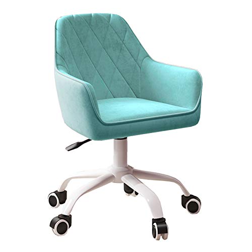 Chaise de bureau ergonomique bleue en velours doré avec support lombaire YZCIS