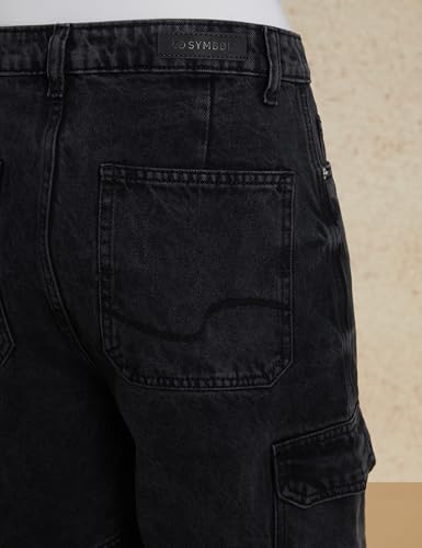 Image of Amazon Brand - Symbol Women's Wide Leg Cargo Jeans (High Rise | Ankle Length | Loose Baggy Fit) (Available in Plus Sizes)