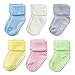 VWU 5/6 Pairs Baby Solid Color Cuff Socks Thick Cotton Socks 1-3Y (1-3 years, Multicolor)