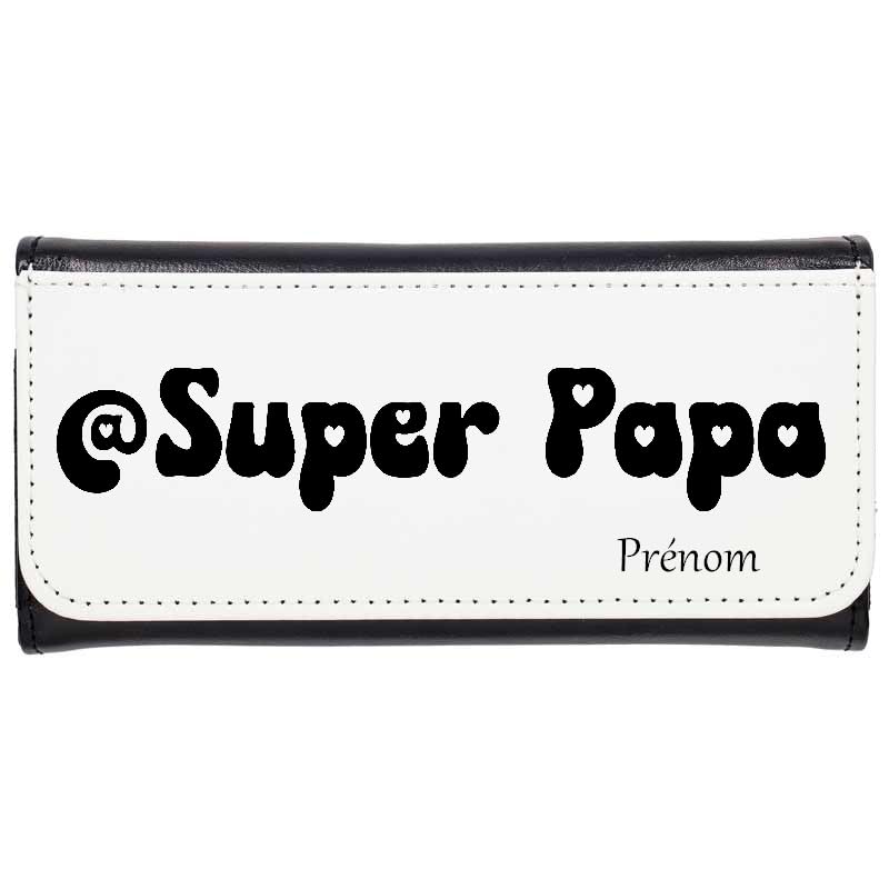 Etui a lunettes noir super papa personnalisable boitier rigide homme