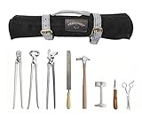 CHALLENGER 8 Piece Horse Shoe Farrier Hoof Grooming Tool Kit w/Carry Bag Black 984K17