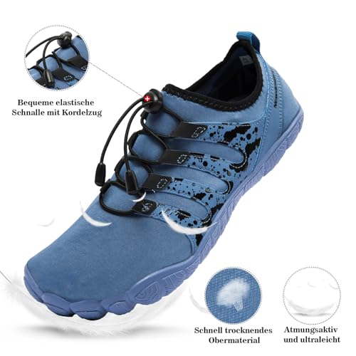 Image of Men's Hike Barefoot Quick-Dry Sports Shoes Wide Toe Aqua for Swim Diving Surfing Kayaking Pool Beach Walking