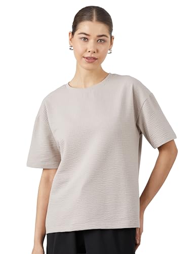 Image of Amazon Brand - Symbol Women's Oversized Textured T-Shirt | Seersucker (Available in Plus Sizes)