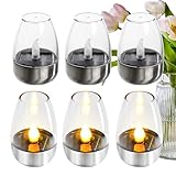 Genérico Velas Solares de Té - Luz Parpadeante y Reutilizable | 6 Unidades Parpadeantes Reutilizables Impermeables con Energía Solar | Para Hogar Sala De Estar Jardín Restaurante Bar