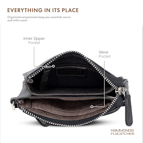 Image of HAMMONDS FLYCATCHER Genuine Leather Sling Bag for Women Stylish Crossbody Bag for Women Compact Lightweight Ladies Sling Bags for Woman with Adjustable Strap for Daily Use