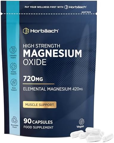 Magnesium Oxide Capsules 720mg | High Strength Elemental Magnesiu...