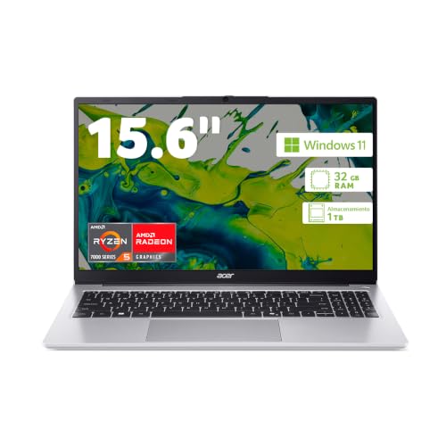 Acer Laptop Aspire Lite 15.6" FHD 1920 x 1080 Panel IPS Ryzen 7 32GB RAM 1TB SSD | 1 año Gratis de Seguro contra Robo y catástrofes Naturales Directamente