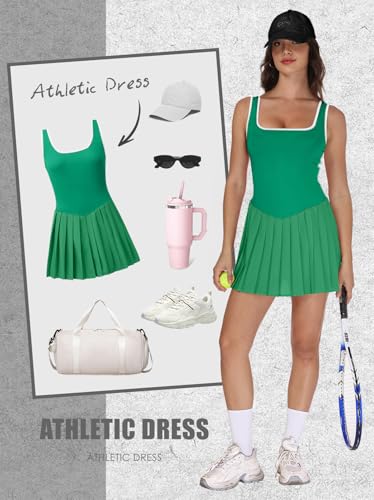 Image of NIASHOT Athletic Dress for Women with Shorts Sleeveless Womens Golf Dress