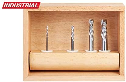 Amana Tool - AMS-182 4Piece Solid Carbide Compression Spiral CNC Router Bit Collection