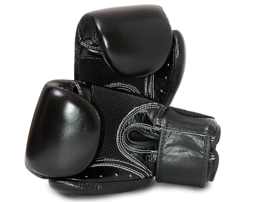 Gants de boxe Fairtex BGV1 noirs en cuir respirant pour sparring et MMA