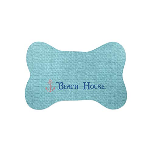 RNK Shops Personalized Chic Beach House Bone Shaped Dog Food Mat (Small)
