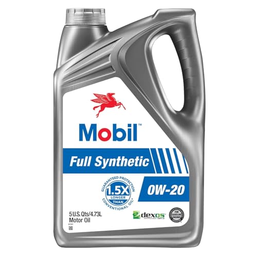 Mobil Full Synthetic Motor Oil 0W-20, 5 Quart