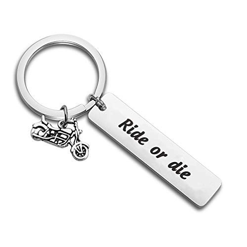 MYOSPARK Biker Ride Keychain Racer Adventure Gift Ride or Die Keychain Couples Gift