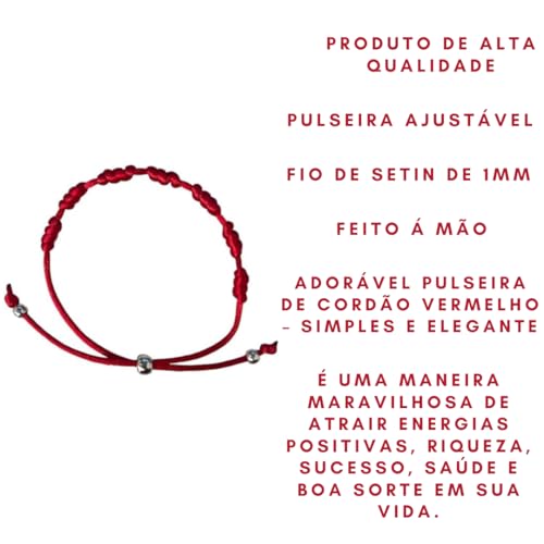 Pulseira Vermelha Kabbalah 7 Nós Proteção kit c/02 pulseiras 7 nós pulseira da sorte Pulseira vermel