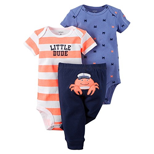 Carter's Baby Boys' 3-Piece Bodysuit & Pant Set (9 Months, Captain Crab)
