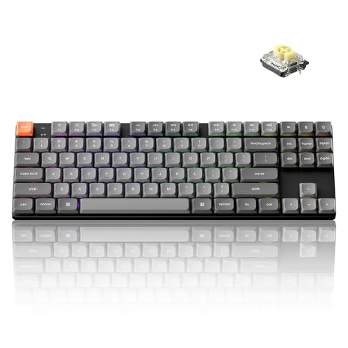 Image of Keychron K1 Max Ultra-Slim Wireless Mechanical Keyboard, 80% TKL Layout Bluetooth /2.4 GHz /Wired Keyboard with Low-Profile Gateron Banana Switch, Hot-Swappable, RGB Backlit QMK for Mac Windows Linux