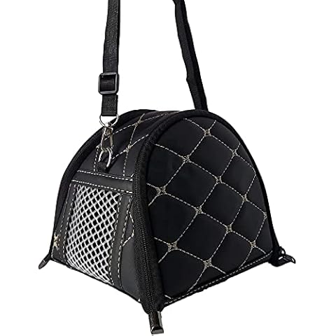 Guinea Pig Carrier Bag,Foldable Small Animal Carrier with Detachable Strap Breathable Outgoing Bag Travel Carriers for Hamster, Chinchilla, Ferret, Rat, Sugar Glider and Hedgehog (Black) Cover