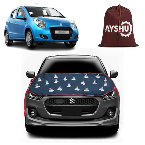 Image of AYSHU Dustproof Car Protection with Spikes for Dogs Compatible with Maruti Suzuki a-Star | Anti-Scratch Bonnet Guard | Heavy Duty Waterproof & UV Resistant Car Body Cover, Black