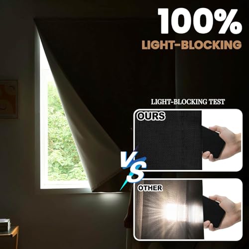 Jilron Adhesive Curtain,100% Blackout Curtains, No Drilling, Suitable for Multi-Scenes Privacy Protection (Black - W35 × L72 in) by Jilron - Image 3