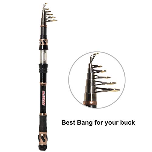 PLUSINNO Telescopic Fishing Rod Retractable Fishing Pole Rod Saltwater Travel Spinning Fishing Rods