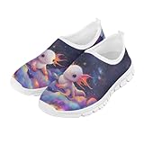 Doojoayie Little Boys Gym Shoes Size 11 Cute Axolotl Kids Slip On Sneakers Non-Slip Design Casual Running Shoes for Child Sports Play Active Shoes Fashion Bowling Shoes Space