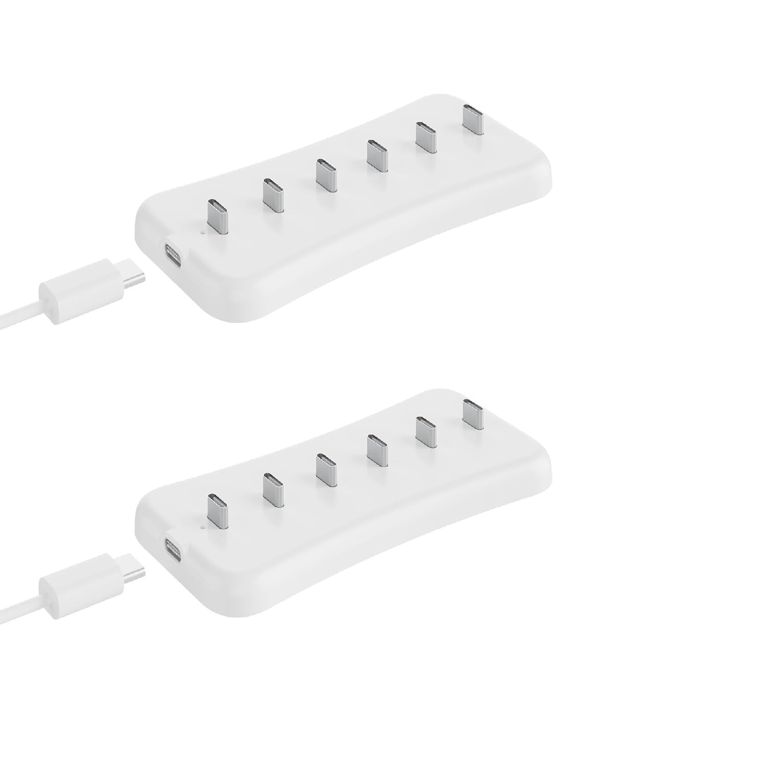 USB-Unterschrank-Ladestation mit 6 Typ-C-Ladeanschlüssen, 2er-Pack, tragbares Licht mit Bewegungssensor für den Innenbereich, Multi-Lichtspeicher und Ladestation