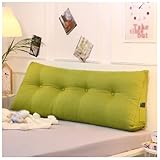 Sleepling Rückenkissen Keilkissen für Bett und Sofa, Lendenkissen, dreieckiges Lesekissen, Kissen mit abnehmbarem waschbarem Bezug, Seitenfach,Green 1,180x50x20cm