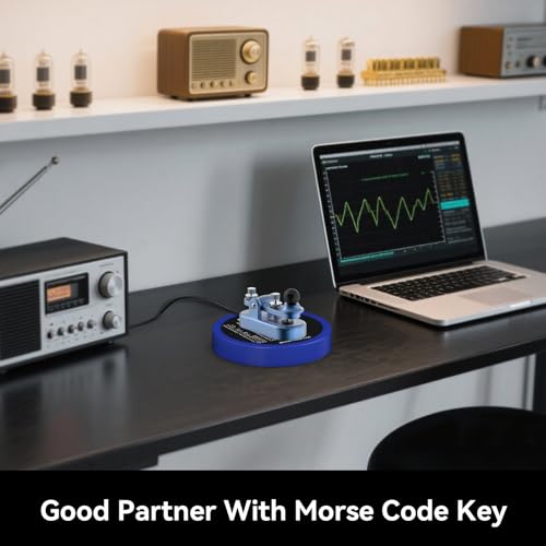 Image of PUTIKEEG Morse Code Round Table Key morse code List Learning Shortwave Radio (Blue)