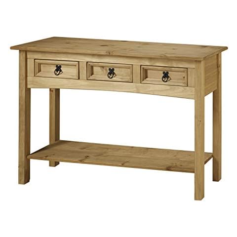 Mercers Furniture Corona 3 Drawer Console Table, Wood, Antique Wax, 122 x 32 x 73 cm Cover