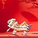 MotiveTech Chinese Marionette Lion Toy,Chinese New Year Decoration,Souvenir 2025 Portable Hand String Lion Dance Puppet Festival Party, Yellow White