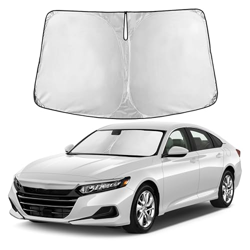 Image of Autovir Windshield Sun Shade Fit for 2018-2020 2021 2022 Honda Accord Sunshade, Front Car Window Shades Sun Visor, Blocks UV Rays & Heat, Car Accessories