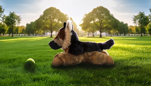 Zappi Co Deutscher Schäferhund Plüschhund (28 cm) - Treuer, Kuscheliger Hund, Umweltfreundlich, Perfekt für verspielte Kinder, Recyceltes Material
