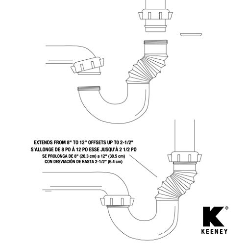 Plumb Pak PP812-40 PlumPak Flex \'N Fix P-Trap, 1-1/2, Plastic, 1-1/4 x 1-1/2\", White - Thumbnail 2