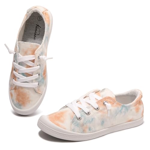 Image of Womens Slip On Shoes, Canvas Low Top Sneakers, Casual Classic Flat Shoes | Comfort Fashion Sneaker with Non Slip Rubber Outsole, Lightweight Tennis Shoes for Walking, Shopping, Picnic, Travel