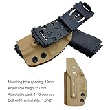 OWB Kydex Kabura For G19 19x / G23 25 32 45 / G17 22 31 / G26 27 33 30s (Gen 3 4 5) Pistolet, G19 Kabura OWB, Zewnątrz pasa Carry 1.5"-2" Belt Clip - Tan, Right Hand