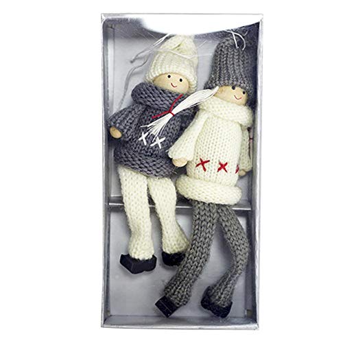 Preisvergleich Produktbild 2PCS weihnachtspuppe Weihnachten Stoffpuppe Weihnachtsdeko Weihnachtsbaumschmuck, Wolle, weiche Stoffpuppe für Kinder