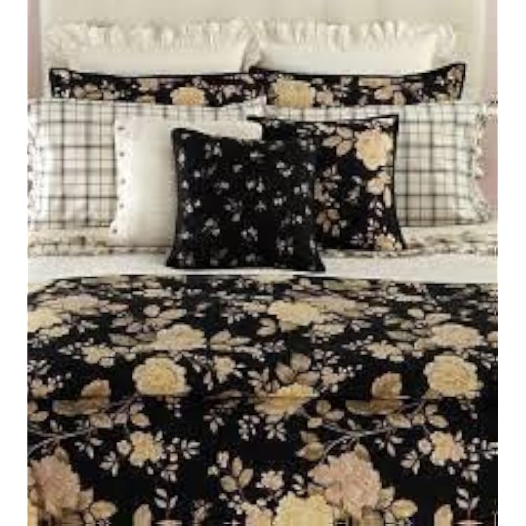 Ralph Lauren Winter Rose Floral King Sham Black Cream