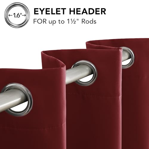 Image of Deconovo Anti-Heat Insulation Anti-UV Curtain Red