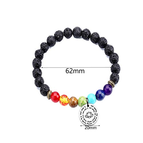 7 Chakra Ho'oponopono Prayer Bracelet I'm Sorry Please Forgive Me Thank You I Love You Yoga Gift 6