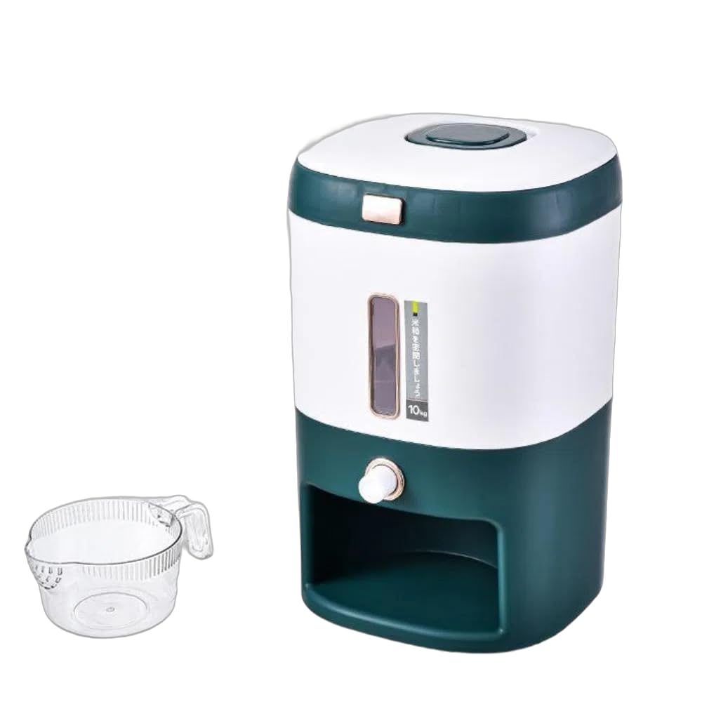 HomeCloud Rice Dispenser and Storage Container: Airtight Lid, Stand, and Glass Design for Kitchen Organization and Pantry Storage (White) (B0D7C1GBXL) Amazon Price History, Amazon Price Tracker