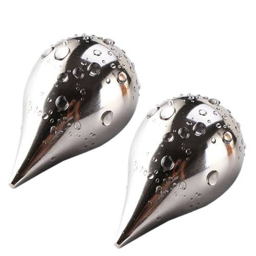 GRIRIW 2 pièces Pierre à Glace Acier Inoxydable de Refroidissement Réutilisables pour Whisky et Spiritueux